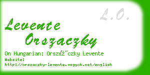 levente orszaczky business card